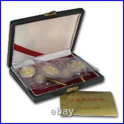 1990 China 5-Coin Gold Panda Proof Set (withBox & COA)