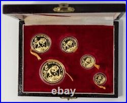 1990 China Panda Gold Proof Set with Original Box and COA 947521-1