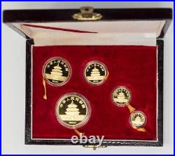 1990 China Panda Gold Proof Set with Original Box and COA 947521-1