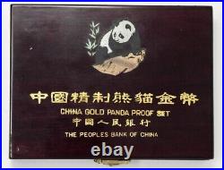 1990 China Panda Gold Proof Set with Original Box and COA 947521-1