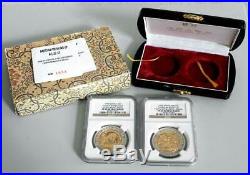 1990 China Panda Gold Silver Bi-Metallic Hong Kong Intl Coin Expo Set NGC MS69