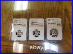 1990 China Platinum Panda 1/10, 1/4, 1/2 3 coin set NGC PR69 Ultra Cameo