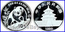 1990 China Prestige Panda Set Gold, Platinum, Silver in Original Box K9821