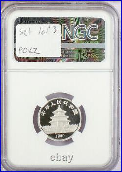 1990 China Proof Platinum Panda 3 coin set NGC PR69 Ultra Cameo