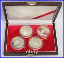 1990 China Silver 4 Coin Proof Gold-fish Set Coa#81