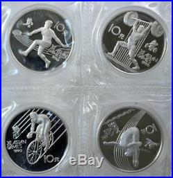 1990 China XI Asian Games 1989 (4 Coin) 10 Yuan Silver Coin Set Mint Sealed