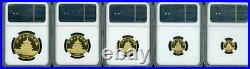 1990-P 5-COINS GOLD SET 100Y 50Y 25Y 10Y 5Y Yuan CHINA PANDA NGC Proof PF69 PR69