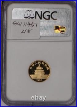 1990-P Gold Panda 5 Coin Set NGC PF69 Ultra Cameo