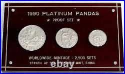 1990 Platinum China Proof Panda 3 Coin 50y 25y 10y Set 1990 Platinum China Proof Panda 3 Coin 50y 25y 10y Set