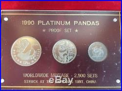 1990 Platinum Panda 3 Coin Proof Set