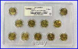 (1991-2001) 11 PCS of 5Jiao quincunx coin from China for different Years 1SET