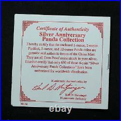 1991 China 10th Anniversary Panda Collection 4 Coin Silver Proof Set Sealed