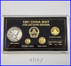 1991 China Mint Collectors Edition Gold and Silver Panda Proof Coin Set G3053