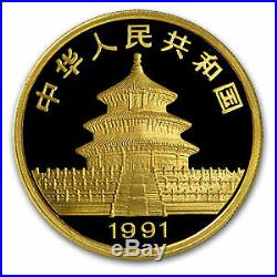 1991-P China 5-Coin Gold Panda Set (Original Box & COA) SKU#14623
