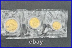 1991 P Chinese 5 Coin Gold Panda Proof Set, Factory Sealed, Mint Box & COA