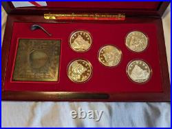 1992 CHINA(PRC) $5 INVENTIONS & DISCOVERY#1 5pcs Proof silver coins set with COA