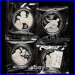1992 China World Cultural Figures 10 Yuan 27g Silver Coin 1 Set 4 Pcs