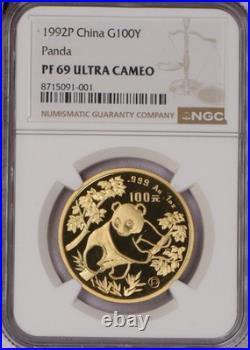 1992-P Gold Panda 5 Coin Set NGC PF69 Ultra Cameo