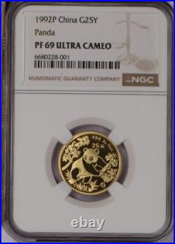 1992-P Gold Panda 5 Coin Set NGC PF69 Ultra Cameo