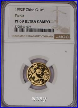 1992-P Gold Panda 5 Coin Set NGC PF69 Ultra Cameo
