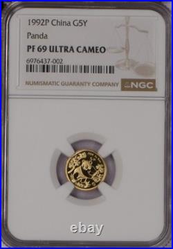 1992-P Gold Panda 5 Coin Set NGC PF69 Ultra Cameo