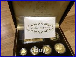 1992 Singapore Lion Gold Coins Proof Set & Silver Ingot feature Sang Nila Utama