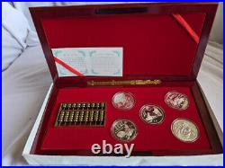 1993 CHINA(PRC) $5 INVENTIONS & DISCOVERY#2 5pcs Proof silver coins set with COA