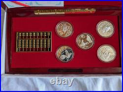 1993 CHINA(PRC) $5 INVENTIONS & DISCOVERY#2 5pcs Proof silver coins set with COA