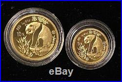 1993 China Gold (5) Coin Panda Proof Set with OGP & COA