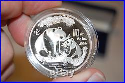 1993 China PANDA PROOF S10Y + BU S10Y + COPPER 5Y coin set OGP silver