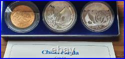 1993 China Panda Proof 3 Silver Coin Set Imaculate Uncirculated Very Rare