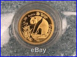 1993 Chinese Gold Proof Panda 5 Coin Set Complete & Original Mint Sealed RARE