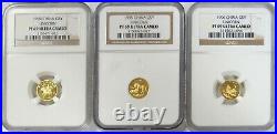 1994 1995 1996 Gold China 5 Yuan Proof Unicorn 3 Coin Set Ngc Pf 69 Ultra Cameo