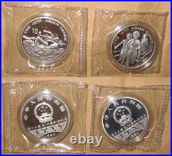 1994 CHINA (PRC) 12th ASIA Games $10 Proof silver coins setRARE