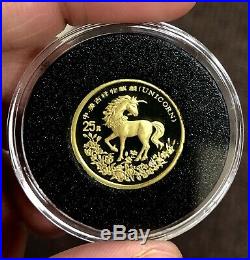 1994 China Gold & Bi-metal Unicorn 5 Coins Proof Set WithBox & COA