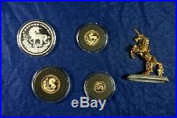 1994 China Gold & Silver Unicorn Coin Set withBox & Coa