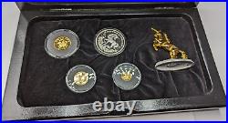 1994 THE CHINA UNICORN COLLECTION 4pc Gold & Silver Coins Proof Set in Box