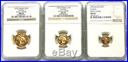 1995 China 1.9oz Gold Panda Coin small data 5-pc set NGC MS69