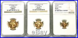 1995 China 1.9oz Gold Panda Coin small data 5-pc set NGC MS69