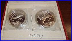 1995 China Silver Coins Set, 45th Anniversary Of China Aviation Industry