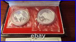 1995 China Silver Coins Set, Centenary Birth Of Xu Beihong. Mintage Of 8000