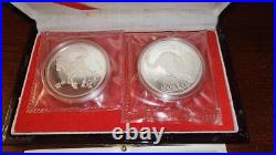 1995 China Silver Coins Set, Centenary Birth Of Xu Beihong. Mintage Of 8000