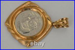 1995 Chinese 5 Yuan (. 05oz) Platinum Panda Coin set in 14K Yellow Gold Pendant