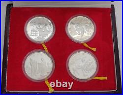 1995 PROOF 5 YUAN. 900 SILVER 4 COIN SET SILK ROAD WithDISPLAY BOX AND COA