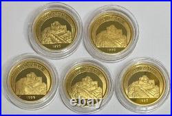 1995 Royal Mint Chinese Culture Fine Gold Proof Five Coin Set With COA