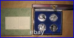 1996 CHINA PRC SILK ROAD #2 4pcs $5 Proof silver coins set with COA & BOX