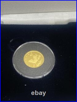 1996 China 4-Coin Unicorn Proof Set withBox & Papers 1oz. 999 Silver. 4oz 24k Gold