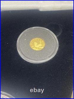 1996 China 4-Coin Unicorn Proof Set withBox & Papers 1oz. 999 Silver. 4oz 24k Gold
