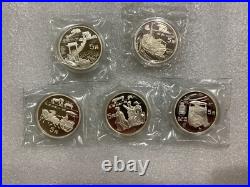 1996 China Coins of Invention & Discovery 5 Sealed Silver Coin Set with Music Box