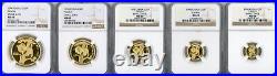 1996 Gold Chinese Panda 5-coins Set 100y 50y 25y 10y 5y Ngc Ms69 Ms-69 China